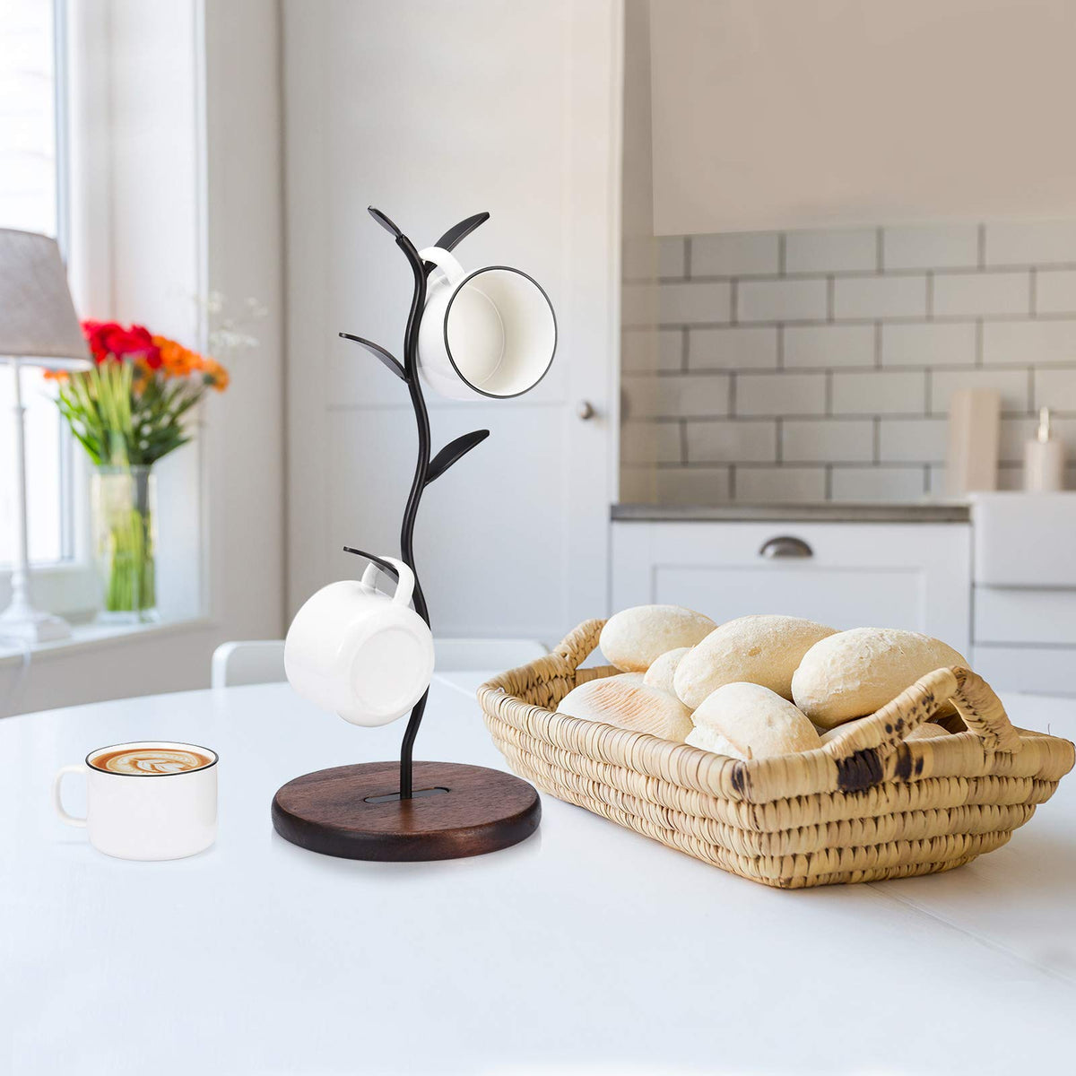 ALLCENER Mug Holder, Countertop Mug Tree, Coffee Mugs & Tea Cup Storage Rack, Coffee Counter Bar