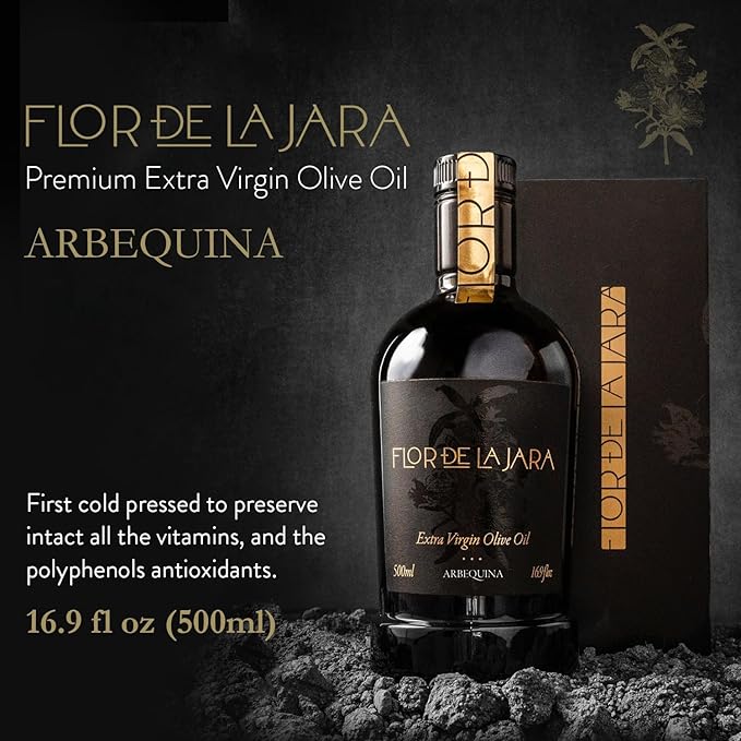 FLOR DE LA JARA Premium Extra Virgin Olive Oil from Spain, First Cold Pressed, Monovarietal