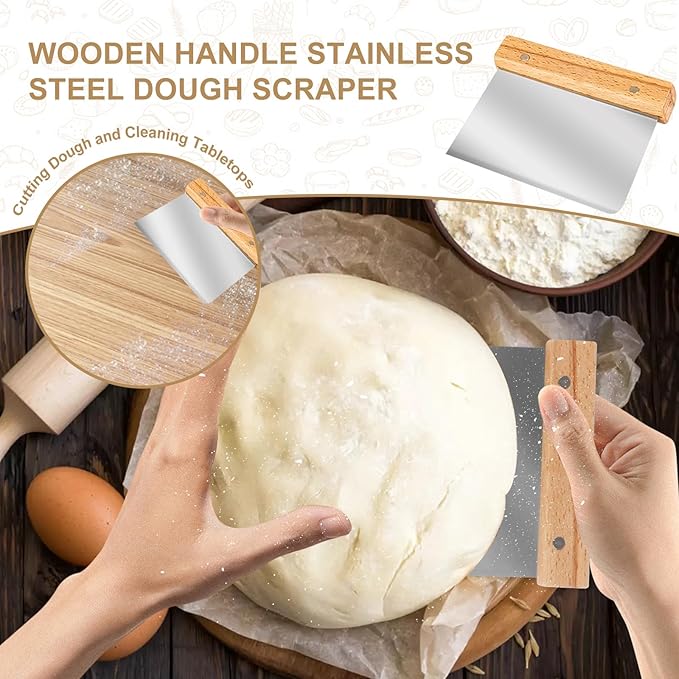 TNELTUEB Bread Proofing Basket Set, Incl 10'' Round & 9.6'' Oval Rattan Banneton, Dough Whisk