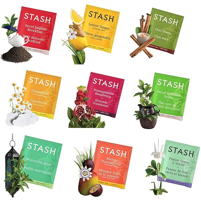 Stash Tea Bags Sampler Assortment Box (52 Count) 30 Different Flavors Gifts for Her Him Women Men