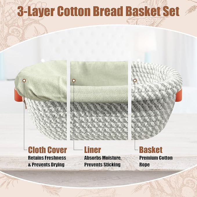 Sourdough Starter Kit, Sourdough Bread Baking Supplies with with 40oz Jar, 10" & 11" Cotton