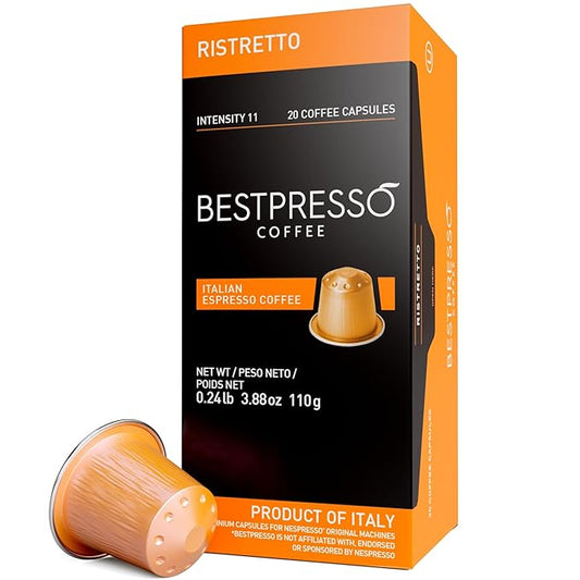 Bestpresso Coffee for Nespresso Original Machine 120 pods Genuine Espresso Ristretto Blend(High