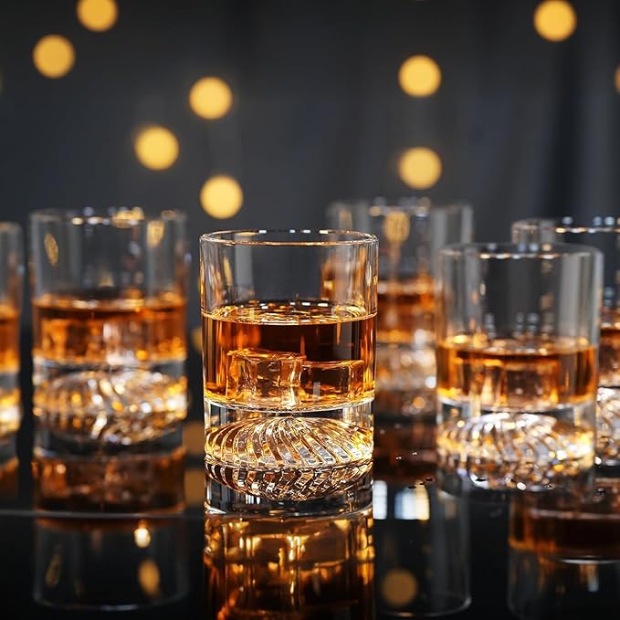 Hand Blown Crystal Old Fashioned Whiskey Glasses Rocks Glasses Drinking Cocktail Bourbon Scotch Rum