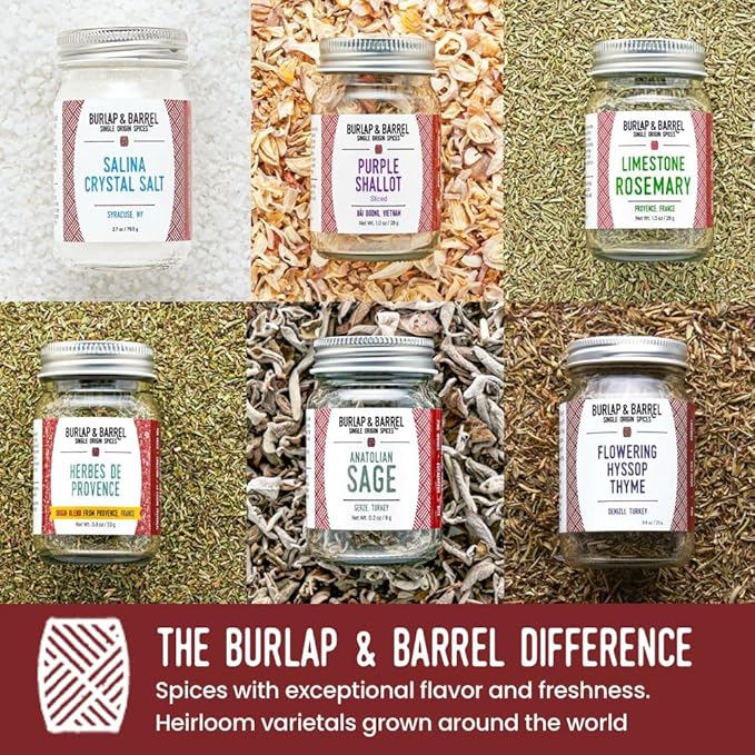 Burlap & Barrel Herbs & Salt 6-Pack Gift Set- As Seen on Shark Tank! Make Your Own Spice Blend