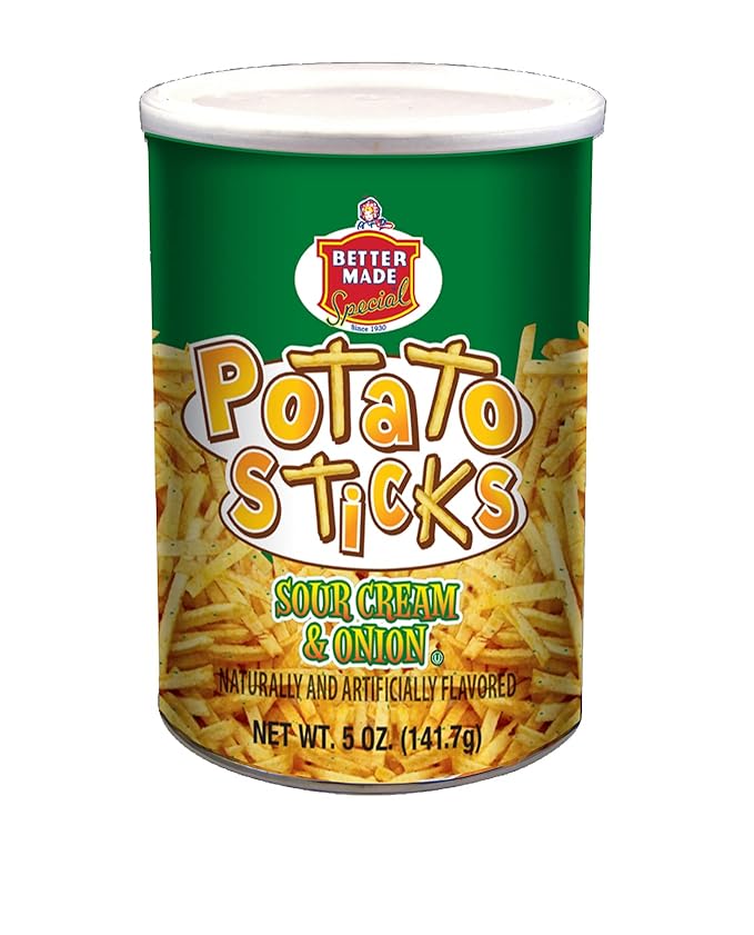 Better Made Potato Sticks 5oz Canister - Shoestring Potato Sticks - Gluten Free - Crunchy, Crispy