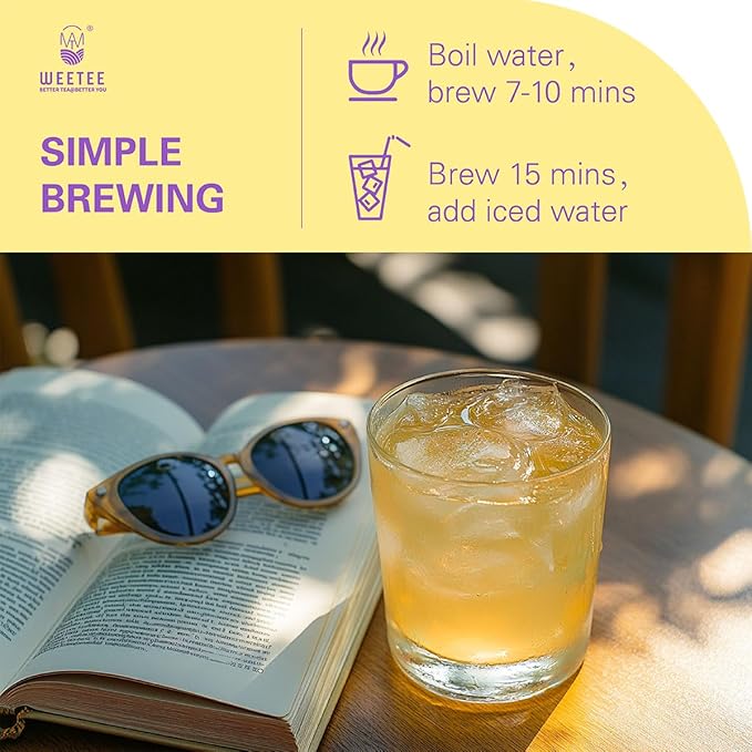 WT WEETEE Chamomile Lavender Tea Bags 100 Count, Nighty & Relax, 100% Pure Chamomile, Lavender