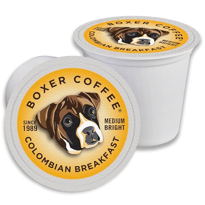 Boxer Coffee 52 Count Colombian Breakfast Single-Serve Cups Pods Specialty Grade gourmet artisan