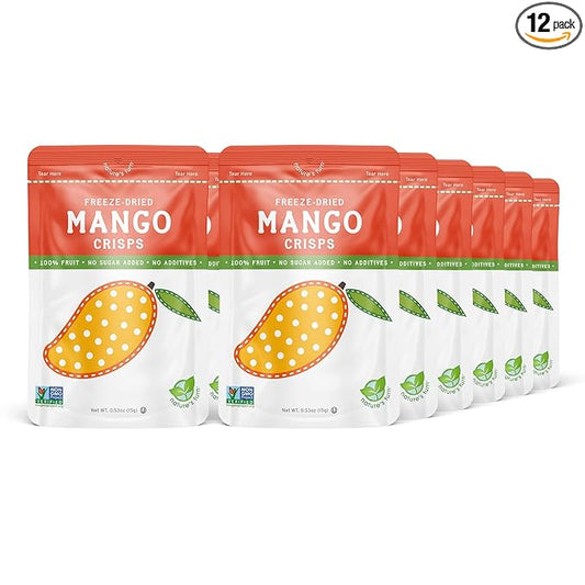 Nature’s Turn Freeze-Dried Mango Crisps – Healthy, Gluten-Free, Crispy & Delicious, Plant-Based