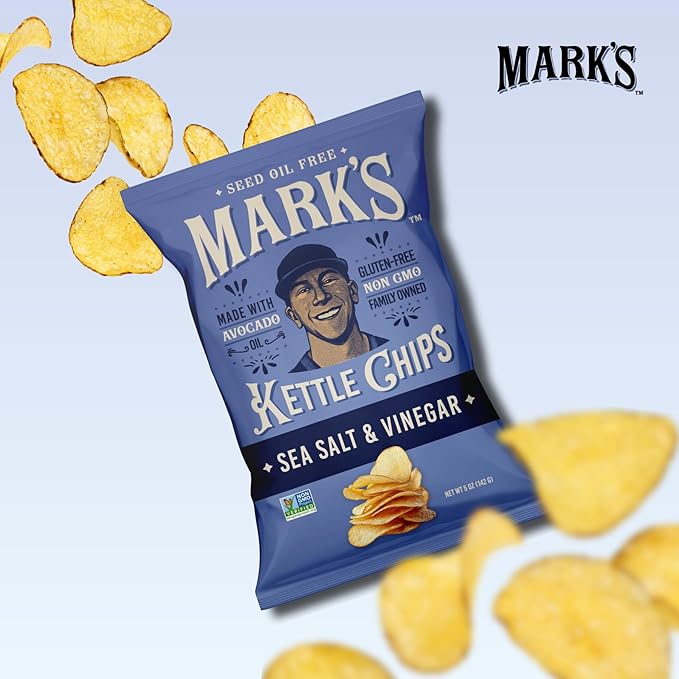 MARK???Kettle Cooked Avocado Oil Potato Chips, Sea Salt & Vinegar ??Seed Oil & GMO Free | Sea Salt