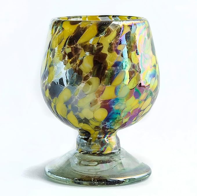 Authentic Mexican Tequila Hand Blown Shot Glasses - Set of 4-2 oz Mini Glass Snifters - Heavy Base