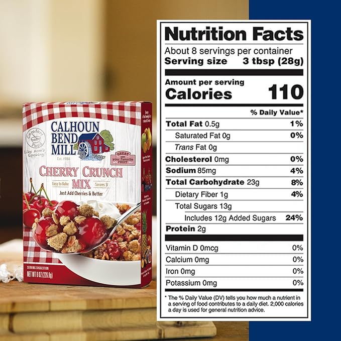 Calhoun Bend Mill Cherry Crunch Mix | Sweet and Crunchy Topping | Perfect for Deep Dish Desserts