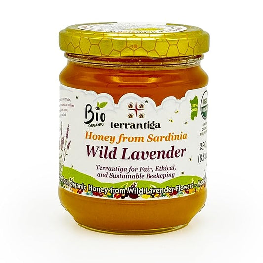 Wild Lavender Organic Raw Honey from Wild Lavender Flowers, Artisanal Fruity and Harmonious Sweet