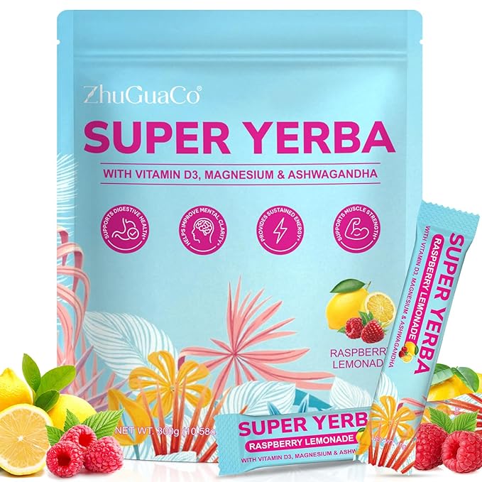 Yerba Mate Instant Tea Powder | Super Yerba Mate Tea for Energy Support & Gut Health - Ashwagandha