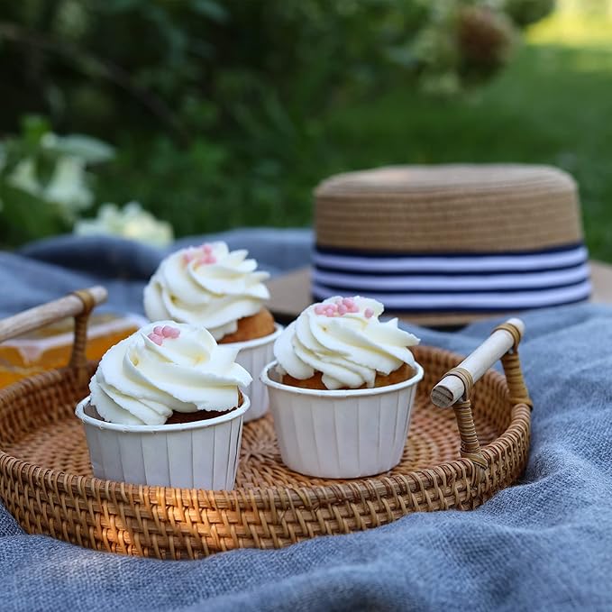 White Cupcake Liners, 200pcs Muffin Baking Cups,Ramekin Holders, Heavy Duty Oil proof Wrappers for