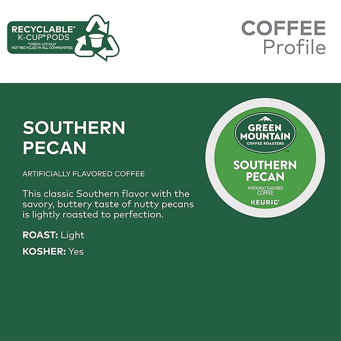 Green Mountain Coffee Roasters Southern Pecan Keurig Single-Serve K-Cup pods, Light Roast Coffee