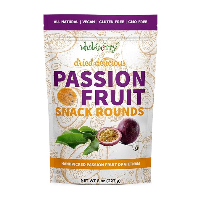 Naturally Delicious Dried Passion Fruit Maracuja 8-oz Bags, No Added Chemicals, No Added Colorings