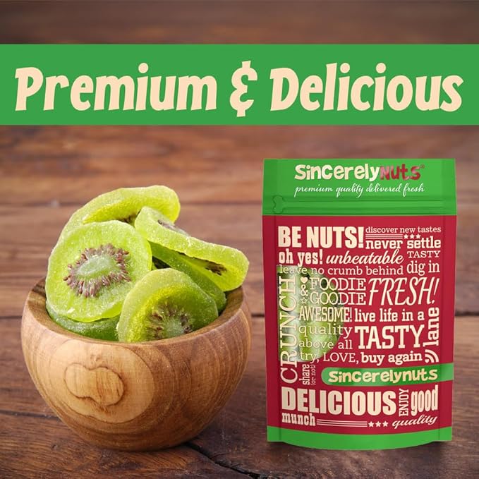 Sincerely Nuts Dried Kiwi Slices (1 LB)-Vegan, Gluten-Free, and Kosher Certified- Satisfying and