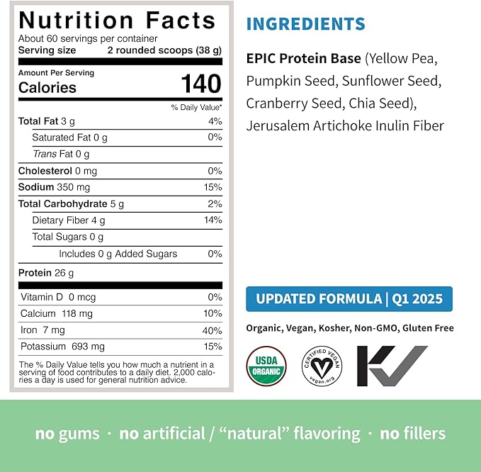 Sprout Living Plant Based Protein & Superfoods Powder, Original, Unflavored | Organic Protein
