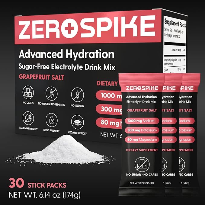 No Sugar Electrolytes Powder Packets | Keto & Fasting Salts Drink Mix | Supplements: The Key