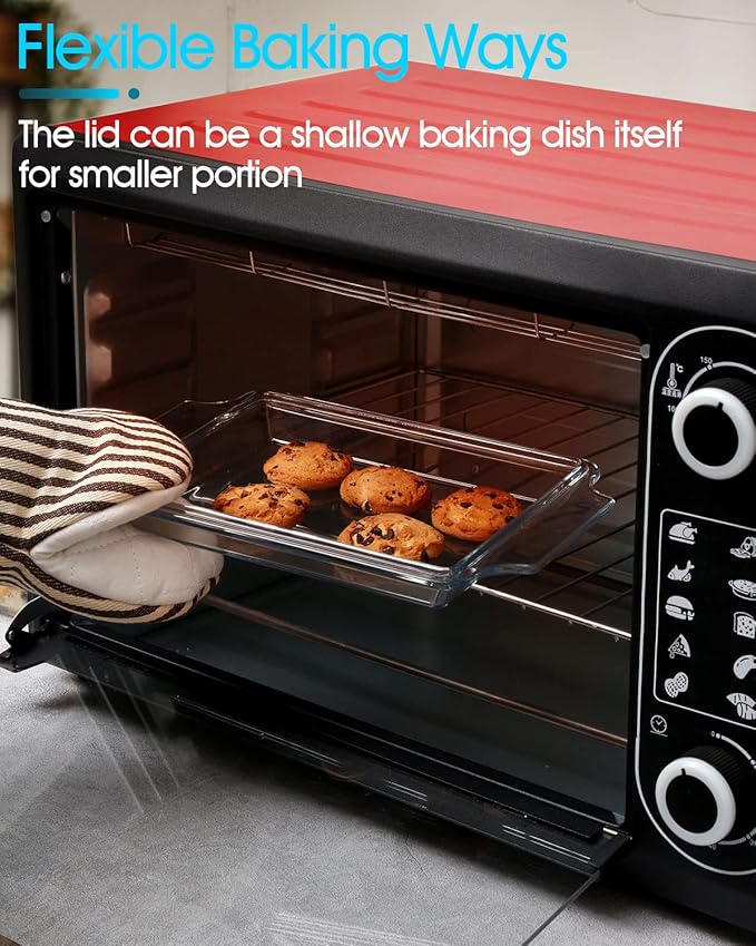 Glass Casserole Dish With Lid, Mini-1 QT (5.7in x 7in) Glass Baking Dishes for Oven, Single Serving