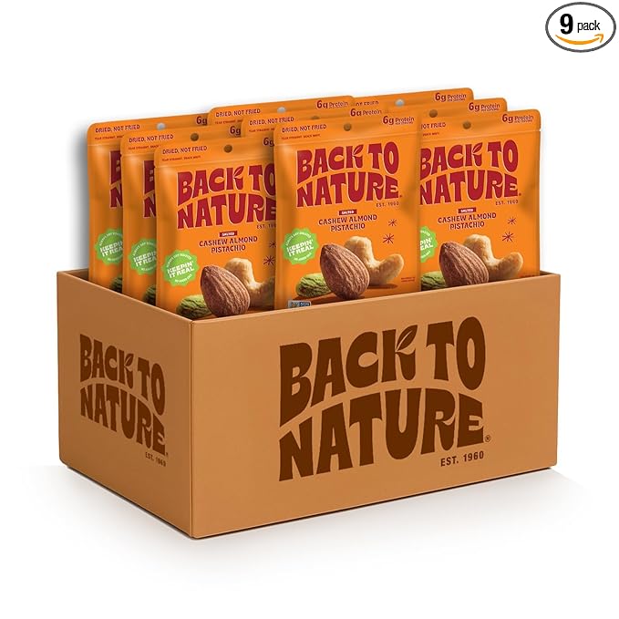 Back to Nature Premium Nut Mix - Cashew, Almond & Pistachio Blend, Dry Roasted with Sea Salt