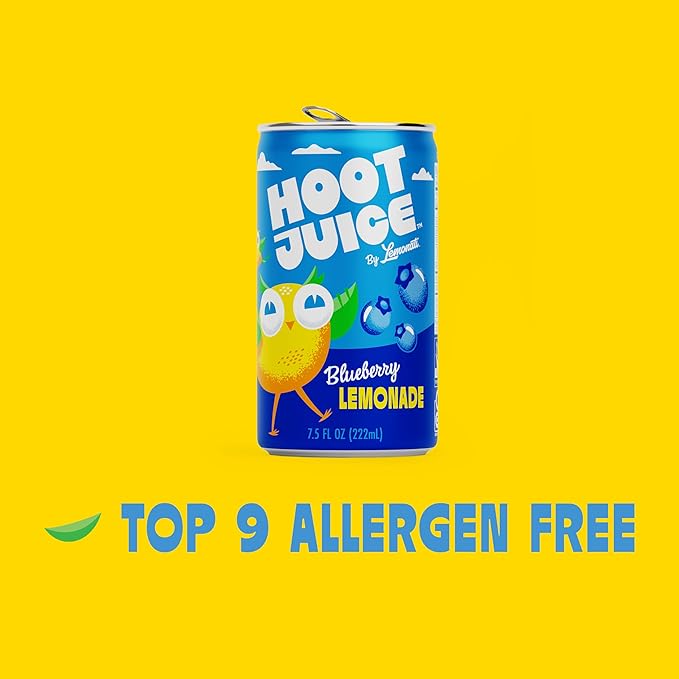 Hoot Juice Blueberry Lemonade By Lemonati, No Artificial Sweeteners or Flavors, Gluten-Free