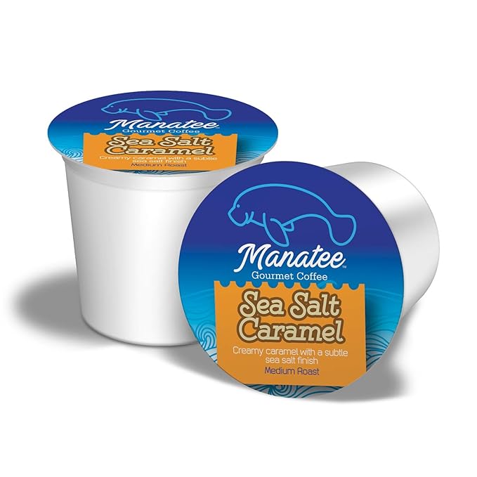 Manatee Gourmet Coffee Single Serve Pods for Keurig 2.0 K Cup Brewers, Medium Roast, Sea Salt