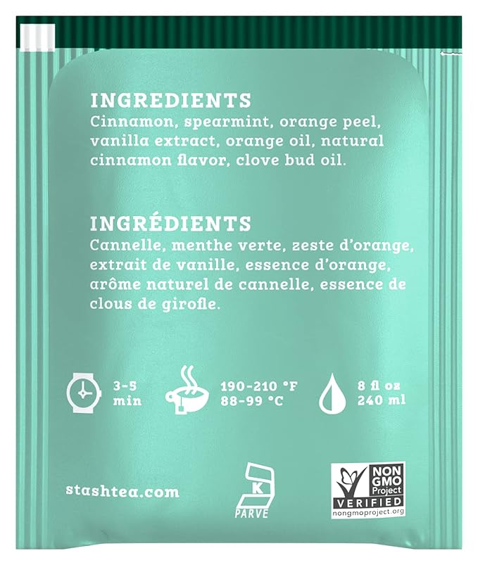 Stash Tea Christmas Eve Herbal Tea - Naturally Caffeine Free, Non-GMO Project Verified Premium Tea