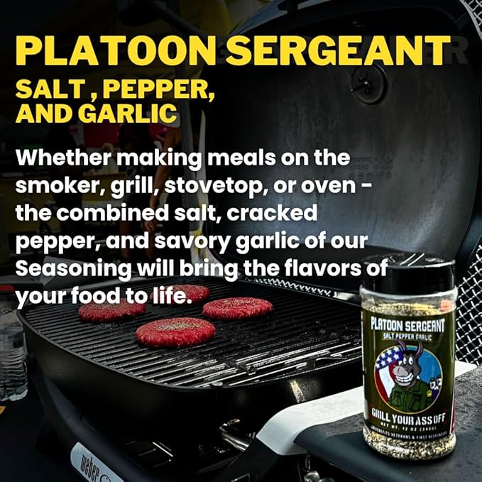 GYAO PSG Salt Pepper Garlic Seasoning – All-Natural BBQ Seasoning for Steak, Burgers, Pork &