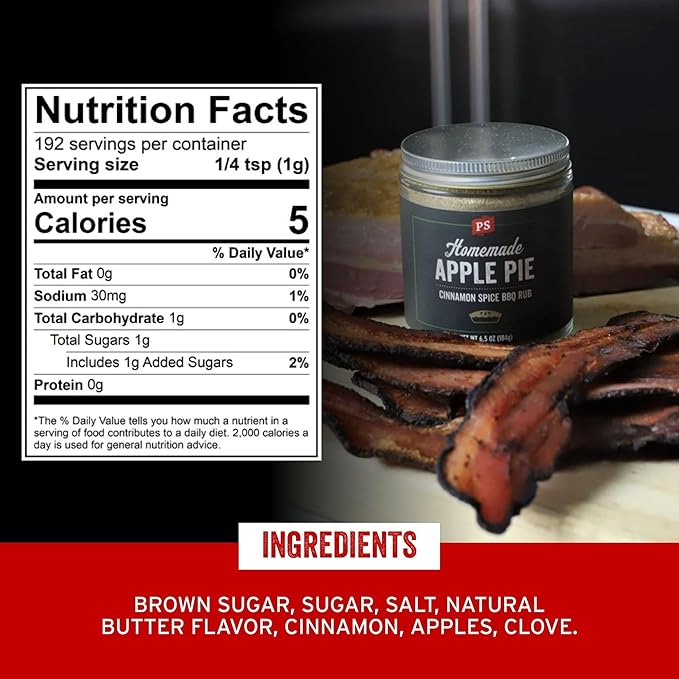 PS Seasoning Apple Pie Rub - Sweet and Smoky Cinnamon BBQ Seasoning for Smoking, Grilling, Baking