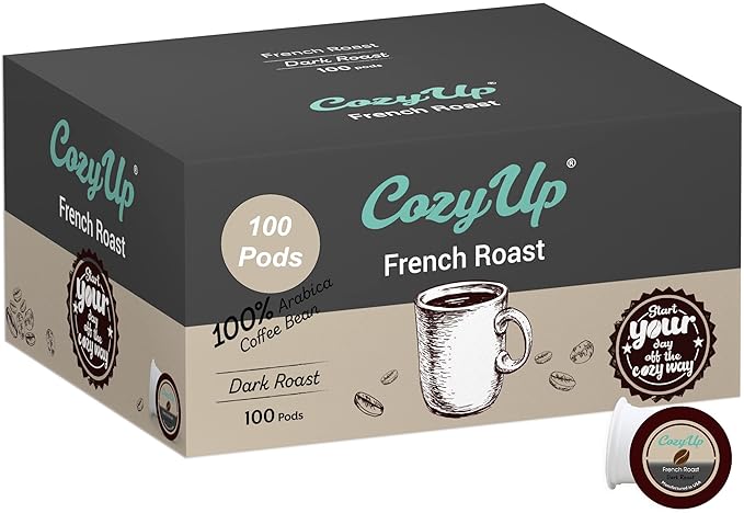 Cozy Up | French Roast Single-Serve Coffee Pods Compatible with Keurig K-Cup Brewers | Extra Dark