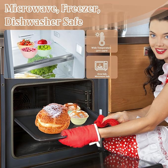 4Pcs Mini Silicone Bread Proofing Baskets, 5" Sourdough Banneton Proofing Basket Baskets, Non-Stick