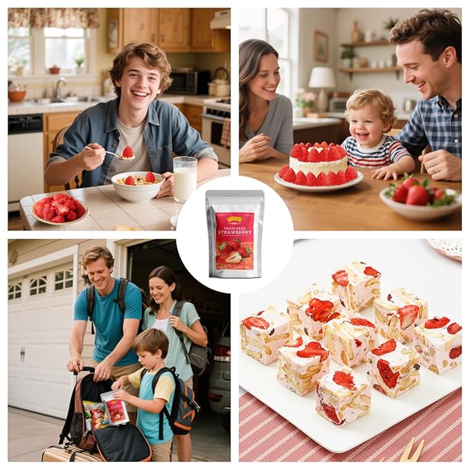 Premium Freeze Dried Strawberries 50-55 per bag,Whole Big Natural Dried Strawberries No