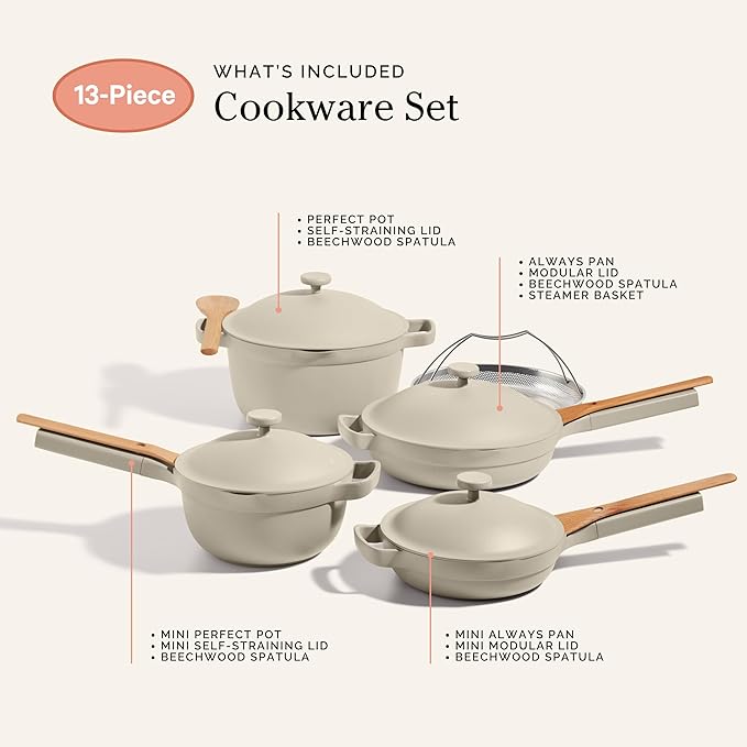 Our Place Cookware Set - 13-Piece Kit Including the Always Pan, Perfect Pot and Spatulas |