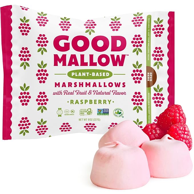 GoodMallow Vegan Marshmallows - Large Kosher Gluten Free Dairy Free Healthy Marshmallows - Natural