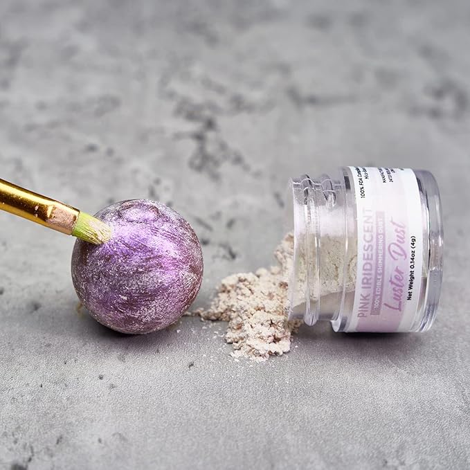 Bakell - Pink Iridescent Luster Dust & Paint - (4g, 1x Jar) | Edible Radiance for Baking