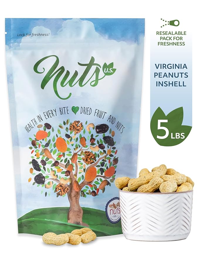 NUTS U.S. - Peanuts In Shell | USA Grown, Non-GMO Raw for Birds, Squirrels & Wildlife | Human