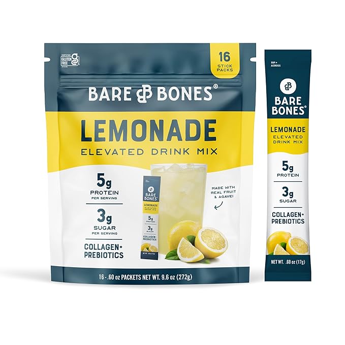 Bare Bones Lemonade Elevated Drink Mix | Light & Flavorful | Gluten-Free & Naturally Sweetened |