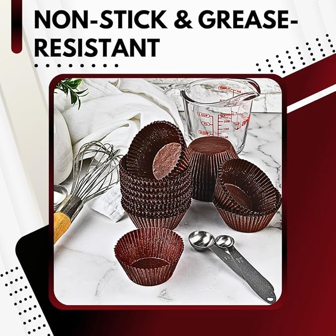 Green Direct Standard Size Brown Cupcake Liners ??Pack of 500 Paper Baking Cups for Muffin Pans