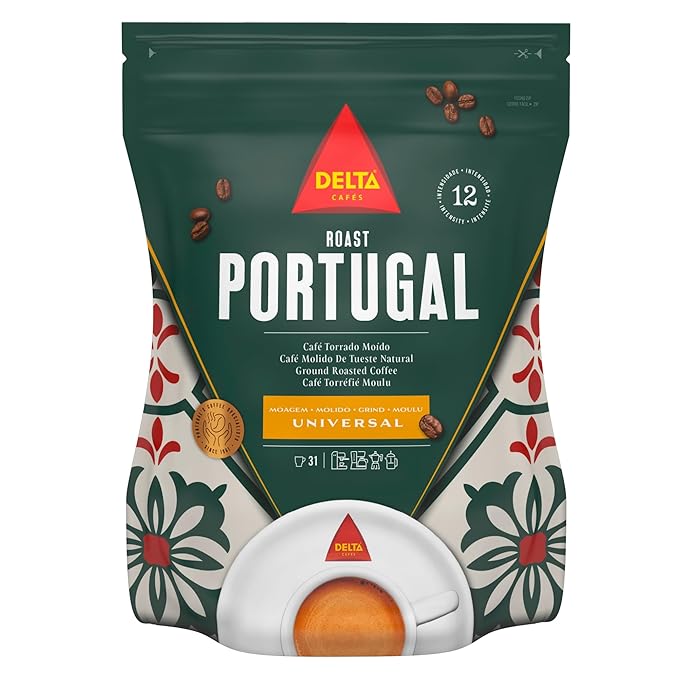 Delta Cafés Portugal Ground Coffee, Smooth and Delicious Medium Roast Coffee, Espresso Machine