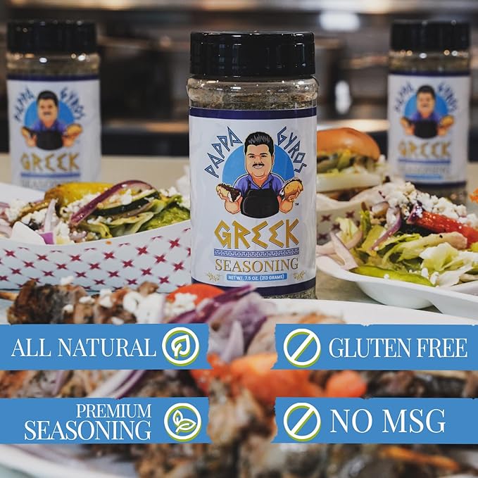 Pappa Gyros All Purpose Greek Seasoning Blend No MSG | Large Shaker 7.5 Oz | Authentic