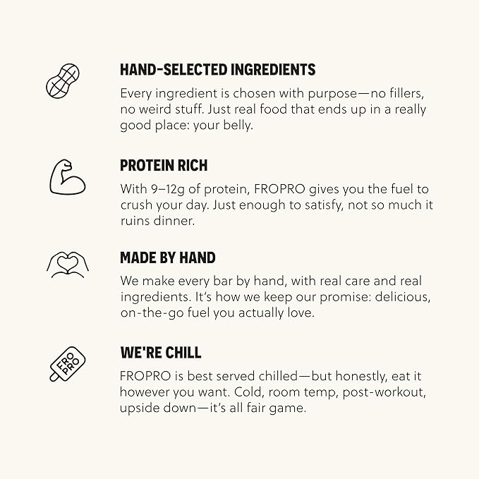 FROPRO Plant Protein Snack Bars - Plant Based Protein Bars, All-Natural, Gluten, Dairy, & Soy Free