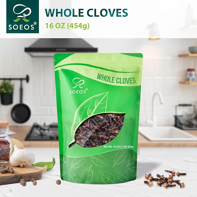 Soeos Whole Cloves 16 Ounce Bulk, Premium Quality Fresh Hand Picked Cloves Whole, Great for Foods