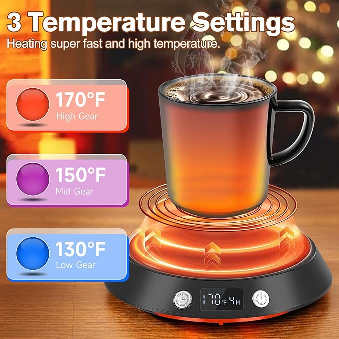 Coffee Mug Warmer - 55W Electric Coffee Warmer for Desk 3 Temp Settings & 2-9 Timer Smart Cup