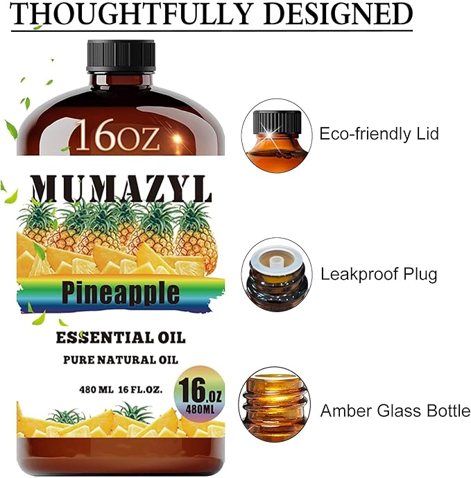 Pineapple Essential Oil, Pineapple Oil 16 Fl Oz 480ML for Diffuser Humidifier Yoga Cleaning DIY