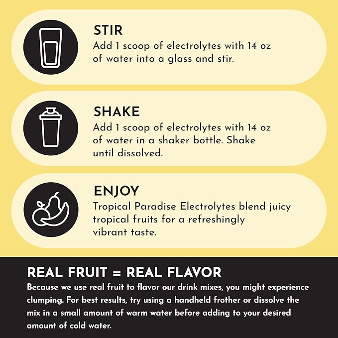 Tropical Paradise Electrolytes ??30-Serving Hydration Drink Mix with Coconut Water & Trace Minerals