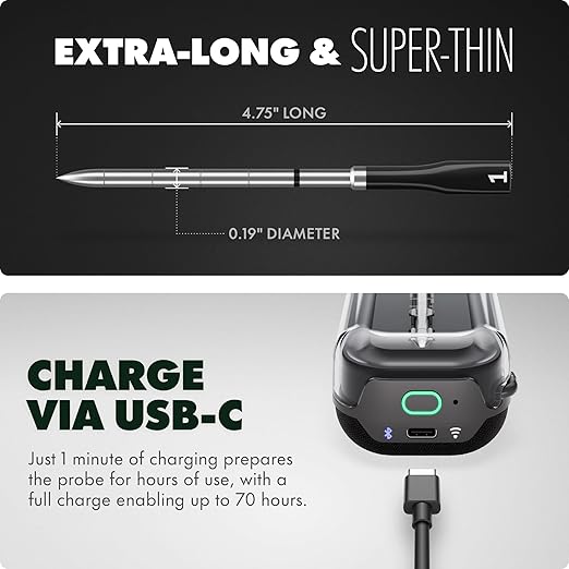 CHEF iQ Sense [2025 Model] | Smart Wireless Meat Thermometer | Ultra-Thin Probe | WiFi Unlimited