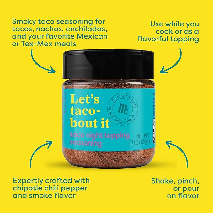 McCormick Taco Night Topping Seasoning, Flavor Maker, 4.7 oz