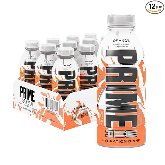 PRIME Hydration ICE ORANGE, Sports Drinks, Electrolyte Enhanced for Ultimate Hydration, 250mg