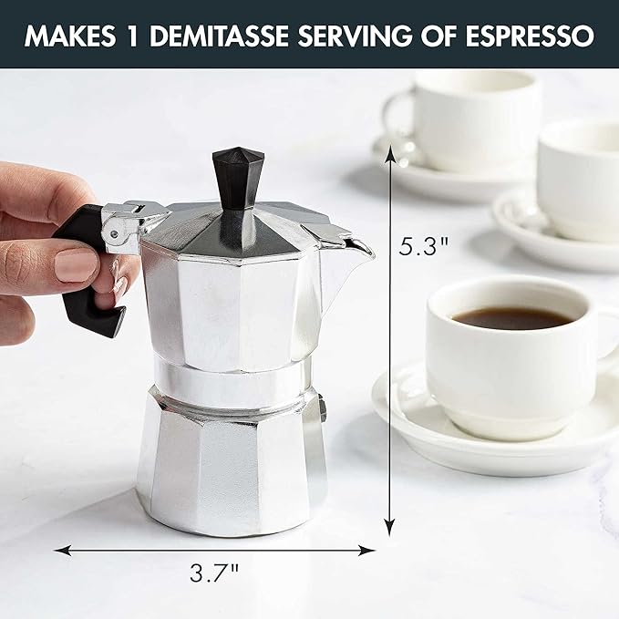 Primula Classic Stovetop Espresso and Coffee Maker, Moka Pot for Italian and Cuban Café Brewing